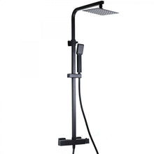 Carregar imagem no visualizador da galeria, Coluna de chuveiro Este Black Matte Black com misturador termostático bidirecional 20x20