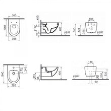 Carregar imagem no visualizador da galeria, Louças sanitárias suspensas de parede arredondadas, bidê e vaso sanitário sem aro, fechamento suave NEST