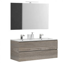 Carica l'immagine nel visualizzatore di Gallery, Mobile Bagno Sospeso Doppio Lavabo 120cm Rovere Well Alba