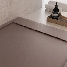 Carica l'immagine nel visualizzatore di Gallery, Piatto Doccia In Marmoresina Marrone Effetto Pietra Cemento PRESTIGE