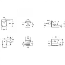 Carregar imagem no visualizador da galeria, Par de louças sanitárias brancas suspensas na parede da série Stream