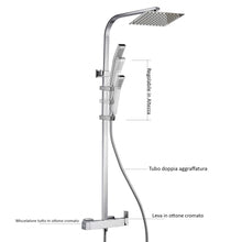 Carregar imagem no visualizador da galeria, Coluna de chuveiro com misturador de duas saídas, chuveiro de cabeça e chuveiros de mão