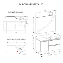 Carica l'immagine nel visualizzatore di Gallery, Mobile Bagno Sospeso 100cm Con Specchio Bianco Opaco DUBON