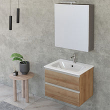 Carica l'immagine nel visualizzatore di Gallery, Mobile Bagno Sospeso 60cm Con Specchiera Rovere Farnia DUBON