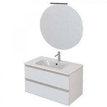 Carica l'immagine nel visualizzatore di Gallery, Mobile Bagno Sospeso 80cm Con Specchio Bianco Opaco DUBON