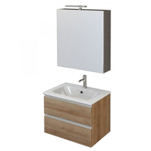 Carica l'immagine nel visualizzatore di Gallery, Mobile Bagno Sospeso 60cm Con Specchiera Rovere Farnia DUBON