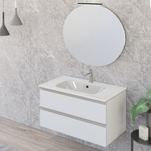 Carica l'immagine nel visualizzatore di Gallery, Mobile Bagno Sospeso 80cm Con Specchio Bianco Opaco DUBON