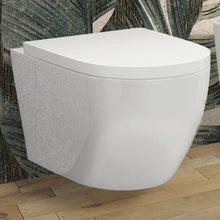Carregar imagem no visualizador da galeria, Louças sanitárias suspensas de parede arredondadas, bidê e vaso sanitário sem aro, fechamento suave NEST