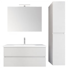 Carica l'immagine nel visualizzatore di Gallery, Mobile Bagno Sospeso Bianco Larice Con Lavabo E Colonna MOOD-756P