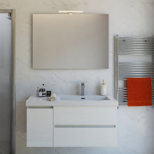 Carica l'immagine nel visualizzatore di Gallery, Mobile Bagno Sospeso Bianco Larice 100cm Due Cassetti E Sportello MOOD-100