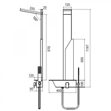 Carregar imagem no visualizador da galeria, Coluna de chuveiro TRENTO em aço inoxidável com prateleira e decoração em pedra