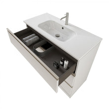 Carica l'immagine nel visualizzatore di Gallery, Mobile Bagno A Terra 100cm Con Specchio Bianco Opaco DUBON
