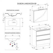Carica l'immagine nel visualizzatore di Gallery, Mobile Bagno A Terra 80cm Con Specchiera Rovere Farnia DUBON