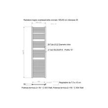 Carica l'immagine nel visualizzatore di Gallery, Radiatore Termoarredo Scaldasalviette 180x50 Cromato Interasse 45 Cm