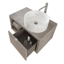 Carica l'immagine nel visualizzatore di Gallery, Mobile Bagno Sospeso 80cm Rovere Farnia Con Specchio DOMINO