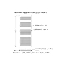 Carica l'immagine nel visualizzatore di Gallery, Radiatore Termoarredo Scaldasalviette 150x50 Cromato Interasse 45 Cm