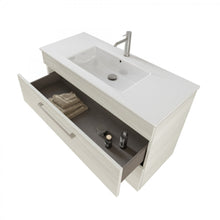 Carica l'immagine nel visualizzatore di Gallery, Mobile Bagno Sospeso 100cm Con Specchiera Olmo Bianco FACILE