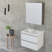 Carica l'immagine nel visualizzatore di Gallery, Mobile Bagno Sospeso 60cm Con Specchiera Bianco Opaco DUBON