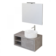 Carica l'immagine nel visualizzatore di Gallery, Mobile Bagno Sospeso 80cm Rovere Farnia Con Specchio DOMINO