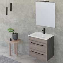 Carica l'immagine nel visualizzatore di Gallery, Mobile Bagno Sospeso 55cm Con Specchio Olmo E Lava FACILE