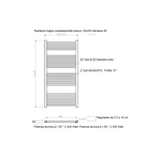 Carregar imagem no visualizador da galeria, Aquecedor de Toalhas Radiador 120x45 Branco Distância Central 40 cm