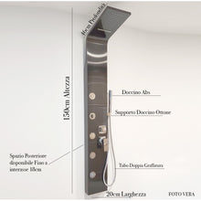 Carregar imagem no visualizador da galeria, Coluna de chuveiro de hidromassagem preta escovada | Smeralda