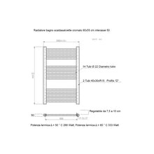 Carica l'immagine nel visualizzatore di Gallery, Radiatore Termoarredo Scaldasalviette 80x55 Cromato Interasse 50 Cm