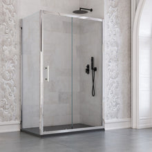 Carregar imagem no visualizador da galeria, Box de chuveiro transparente de canto deslizante com lateral fixa H190cm 6mm GRANDE