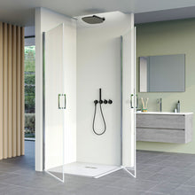 Carregar imagem no visualizador da galeria, Box de chuveiro articulado de dupla face SALEMA H195 6 mm anti-calcário