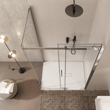 Carica l'immagine nel visualizzatore di Gallery, Box Doccia Due Lati Trasparente Anticalcare Porta Scorrevole H195 8mm EUCLIDE
