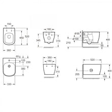 Carregar imagem no visualizador da galeria, Par de Louças Sanitárias de Parede, Cor Branca, Série Elegante