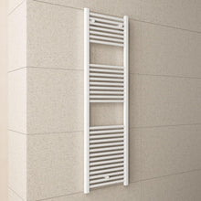Carregar imagem no visualizador da galeria, Toalheiro aquecido branco 1500x450 com distância central de 400 mm