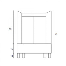 Carregar imagem no visualizador da galeria, Armário de lavanderia ABS branco fosco 80x50