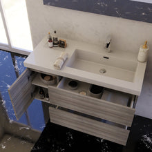 Carica l'immagine nel visualizzatore di Gallery, Mobile Bagno Sospeso 100cm Grigio Specchio Con Mensole MOOD-100