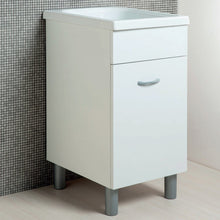 Carregar imagem no visualizador da galeria, Armário de lavanderia 50x45 branco fosco com coluna de ABS