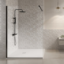 Carica l'immagine nel visualizzatore di Gallery, Box Doccia Walk In Con Profili Neri H195 Osiride Black 120 140