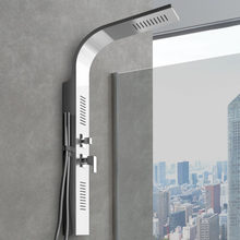 Carregar imagem no visualizador da galeria, Coluna de duche de hidromassagem Perla em aço escovado