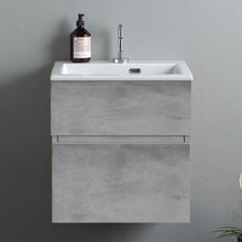 Carica l'immagine nel visualizzatore di Gallery, Mobile Lavatoio Sospeso Di Design Con Lavandino Senza Strizzatoio Cemento