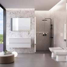 Carica l'immagine nel visualizzatore di Gallery, Mobile Bagno Sospeso Bianco Larice Con Lavabo Ceramico 100cm MOOD-756