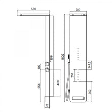 Carregar imagem no visualizador da galeria, Painel de chuveiro de hidromassagem em aço inoxidável polido