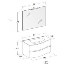 Carica l'immagine nel visualizzatore di Gallery, Mobile Bagno Sospeso 90cm Legno Eucalipto Grigio Mood-762