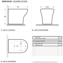 Carregar imagem no visualizador da galeria, Louças sanitárias embutidas na parede com acabamento branco brilhante e assento com fecho suave