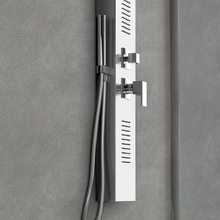 Carregar imagem no visualizador da galeria, Coluna de duche de hidromassagem Perla em aço escovado