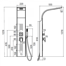 Carregar imagem no visualizador da galeria, Coluna de duche de hidromassagem Perla em aço escovado