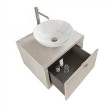 Carica l'immagine nel visualizzatore di Gallery, Mobile Bagno Sospeso 60cm Effetto Cemento Grigio Cielo Con Specchio DOMINO