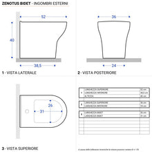 Carregar imagem no visualizador da galeria, Louças sanitárias embutidas na parede com acabamento branco brilhante e assento com fecho suave