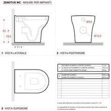 Carregar imagem no visualizador da galeria, Louças sanitárias embutidas na parede com acabamento branco brilhante e assento com fecho suave