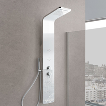 Carregar imagem no visualizador da galeria, Painel de duche de hidromassagem TREVISO em aço inoxidável com efeito espelho