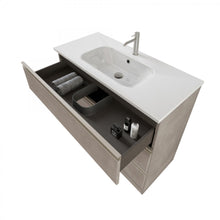 Carica l'immagine nel visualizzatore di Gallery, Mobile Bagno A Terra 100cm Con Specchio Bianco Opaco DUBON