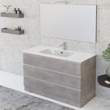 Carica l'immagine nel visualizzatore di Gallery, Mobile Bagno A Terra 100cm Con Specchio Bianco Opaco DUBON